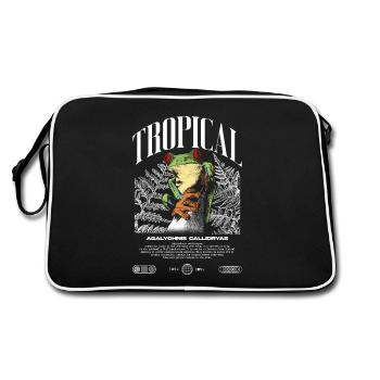 Rainette aux yeux rouges Amphibien de la forêt tropicale - Sac Retro - noir/blanc - Dos