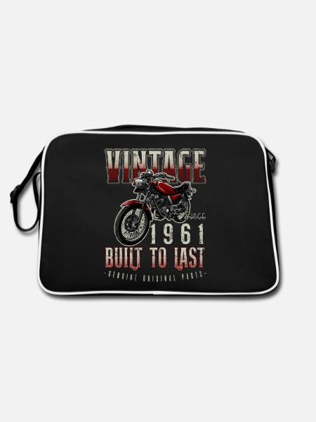 Moto Vintage Motards Motard Anniversaire 1961 - Sac Retro - noir/blanc - Dos