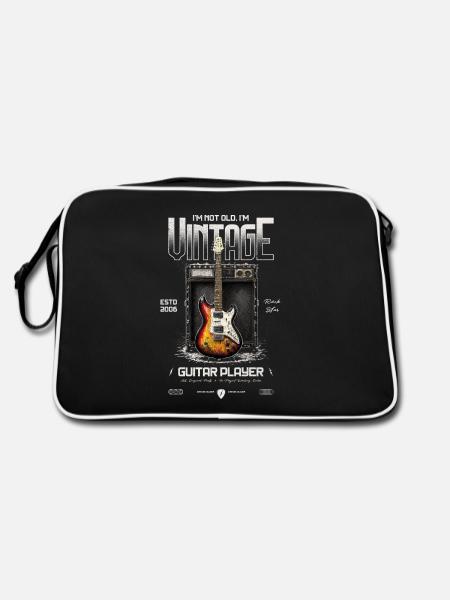 Ich bin nicht alt, ich bin ein Vintage-Retro-Gitarrist aus dem Jahr 2006 - Retro Tasche - Schwarz/Weiß