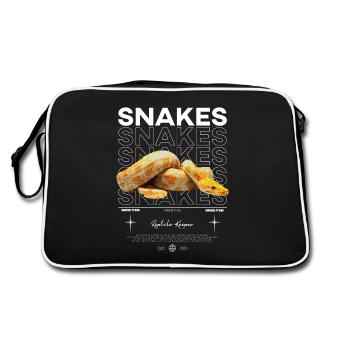Burmesische Python Moderne Streetwear Reptilienhalterin - Retro Tasche - Schwarz/Weiß - Hinten