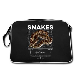 Burmesische Python Moderne Streetwear Reptilienhalterin - Retro Tasche - Schwarz/Weiß - Hinten