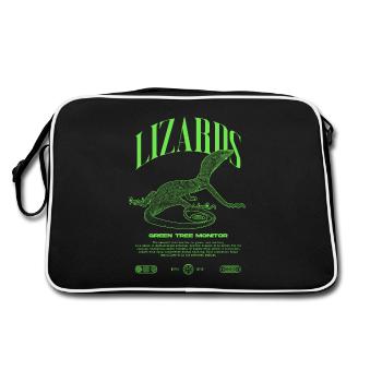 Moniteur d’arbre vert Streetwear gardien de lézard - Sac Retro - noir/blanc - Dos