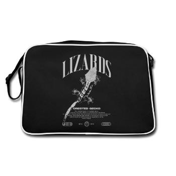Crested Gecko Streetwear Lizard Keeper - Retro Bag - black/white - Back