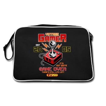Vintage Gamer seit 2005 Lustiger Geburtstag Gaming - Retro Tasche - Schwarz/Weiß - Hinten