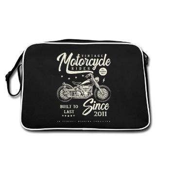 Vintage Motorcycle Bikers Motorbike Birthday 2011 - Retro Bag - black/white - Back