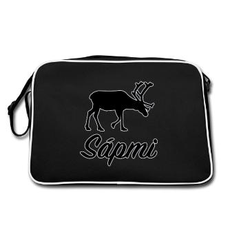 Sápmi Sami Norrland Reindeer Sweden Northern Sweden - Retro Bag - black/white - Back