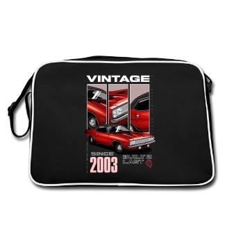 Ich bin nicht alt, ich bin ein Oldtimer, Jahrgang 2003 - Retro Tasche - Schwarz/Weiß - Hinten