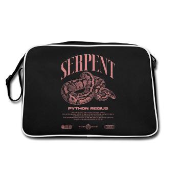 Ball Python Moderne Reptilienwärter Streetwear - Retro Tasche - Schwarz/Weiß - Hinten