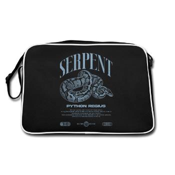 Ball Python Moderne Reptilienwärter Streetwear - Retro Tasche - Schwarz/Weiß - Hinten