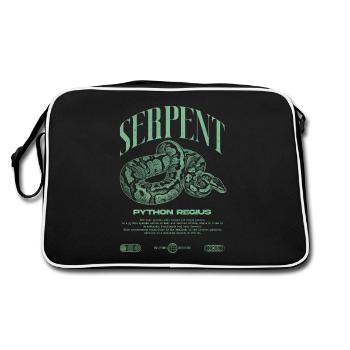 Ball Python Moderne Reptilienwärter Streetwear - Retro Tasche - Schwarz/Weiß - Hinten