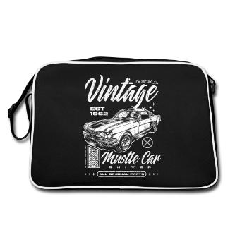 Ich bin nicht alt, ich bin ein Oldtimer, Oldtimer, Jahrgang 1962 - Retro Tasche - Schwarz/Weiß - Hinten