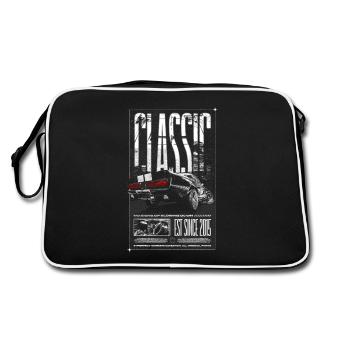Ich bin nicht alt, ich bin ein Oldtimer, Oldtimer Jahrgang 2015 - Retro Tasche - Schwarz/Weiß - Hinten
