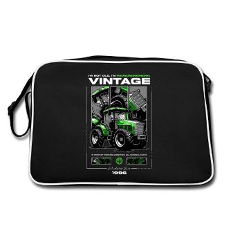 Oldtimer Traktor Bauer Geburtstag Jahrgang 1996 - Retro Tasche - Schwarz/Weiß - Hinten