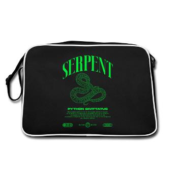 Burmesische Python Moderne Reptilienhalter Streetwear - Retro Tasche - Schwarz/Weiß - Hinten