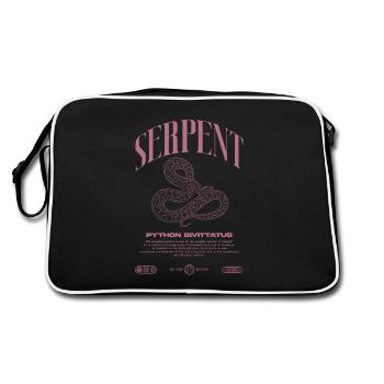 Burmesische Python Moderne Reptilienhalter Streetwear - Retro Tasche - Schwarz/Weiß - Hinten