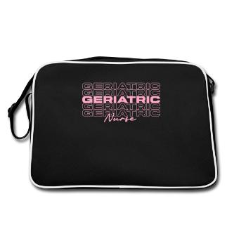 Geriatric Nurse Medical Nurses Stylish - Retro Bag - black/white - Back