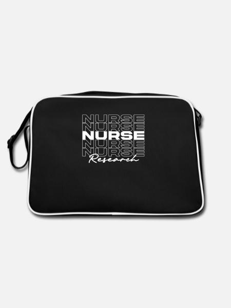 Research Nurse Medical Nurses Stylish - Retro Bag - black/white - Back