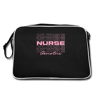 Geriatric Nurse Medical Nurses Stylish - Retro Bag - black/white - Back