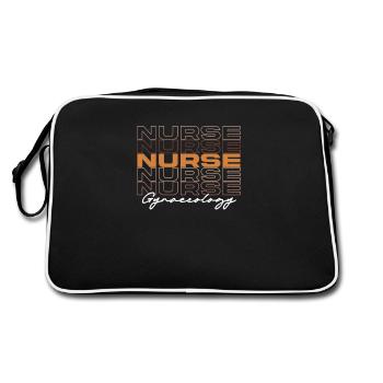 Black Strong Gynecology Nurse Melanin African - Retro Bag - black/white - Back