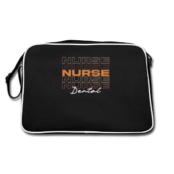 Black Dental Nurse Melanin African Medical Nurses - Retro Bag - black/white - Back