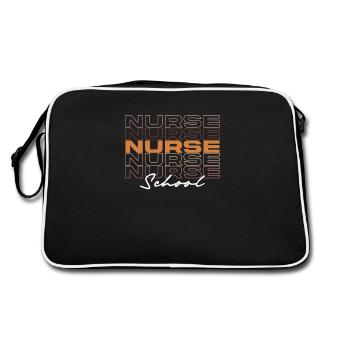 Black School Nurse Melanin African Medical Nurses - Retro Bag - black/white - Back