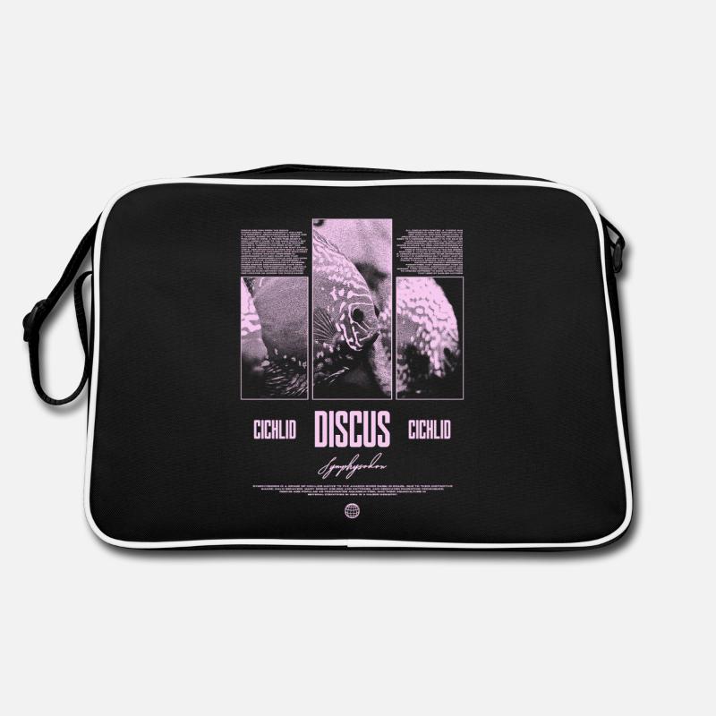 Diskusfisch Buntbarsch Aquarium Fischhalter Retro Tasche