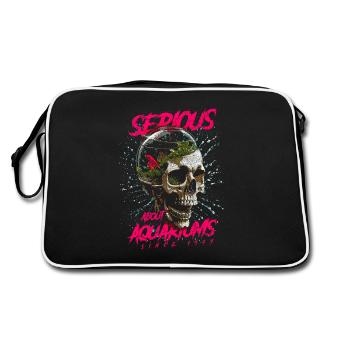 Ernsthaft über Aquarien Fischhalter Geburtstag 1947 - Retro Tasche - Schwarz/Weiß - Hinten