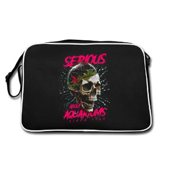 Ernsthaft über Aquarien Fischhalter Geburtstag 1960 - Retro Tasche - Schwarz/Weiß - Hinten