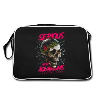 Ernsthaft über Aquarien Fischhalter Geburtstag 1999 - Retro Tasche - Schwarz/Weiß - Hinten