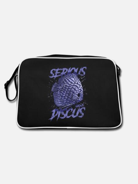 Serious About Discus Fish Keeper Aquarist - Retro Bag - black/white - Back
