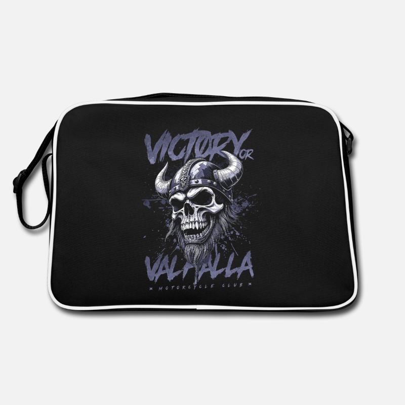 Motorrad Nordische Wikinger Sieg Oder Walhalla Retro Tasche
