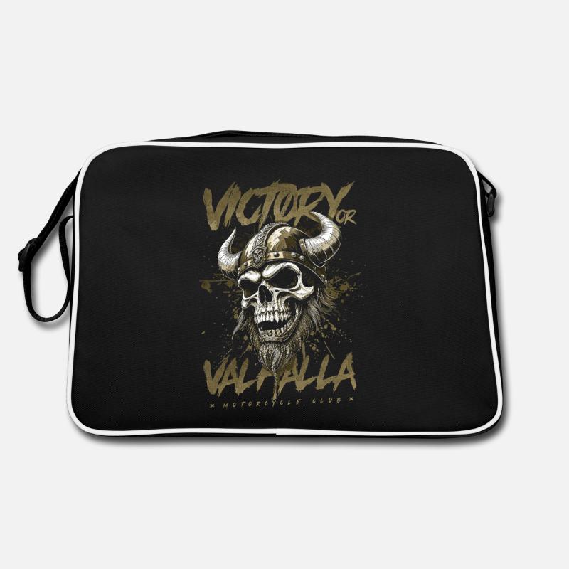 Motorrad Nordische Wikinger Sieg Oder Walhalla Retro Tasche