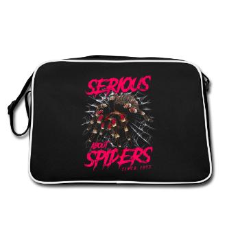 Ernsthaft über Spinnen Haustier Vogelspinne Geboren 1993 - Retro Tasche - Schwarz/Weiß - Hinten