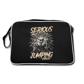 Sérieux au sujet des araignées sauteuses Propriétaire d’une araignée de compagnie - Sac Retro - noir/blanc - Dos