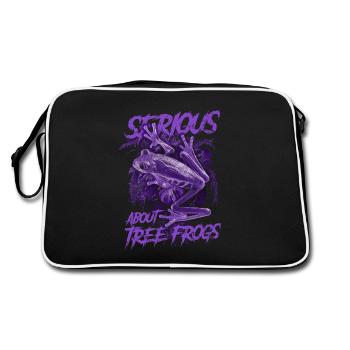 Ernsthaft über Rotaugenlaubfrösche Amphibienhalter - Retro Tasche - Schwarz/Weiß - Hinten