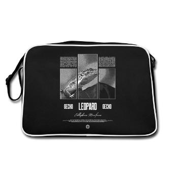 Leopard Gecko Reptile Keeper Streetwear - Retro Tasche - Schwarz/Weiß - Hinten