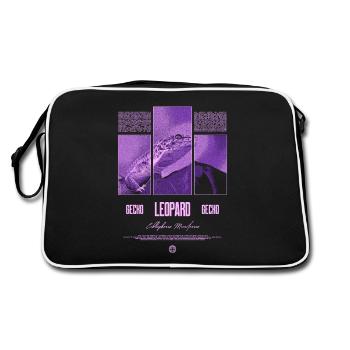 Leopard Gecko Reptile Keeper Streetwear - Retro Tasche - Schwarz/Weiß - Hinten