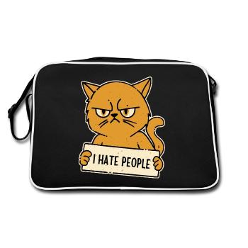 Je déteste les gens Chat antisocial - Sac Retro - noir/blanc - Dos