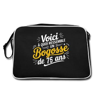 Bogosse de 75 Ans - Sac Retro - noir/blanc - Dos