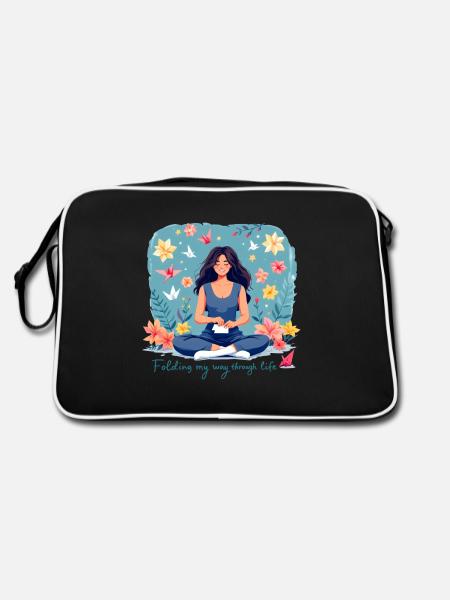 Folding my way through life - Origami falten - Retro Bag - black/white - Back