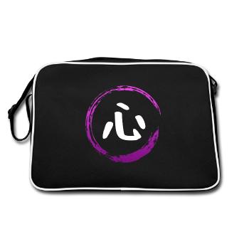 Japanese Kanji Attribute HEART - Anime Shirt - Retro Bag - black/white - Back