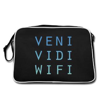 Veni Vidi Wifi (plain) - Retro Bag - black/white - Back