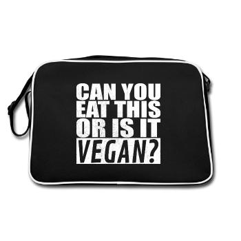 Can You Eat This Or Is It Vegan Meat Eater - Retro Bag - black/white - Back