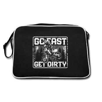 Roulez vite, salissez - Motocross Saying - Sac Retro - noir/blanc - Dos