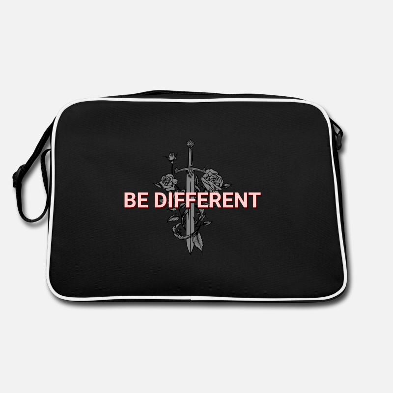 BE DIFFERENT – Rote Rose Selbstliebe Positivität Retro Tasche