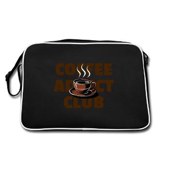 Coffee Addict Club - Fun Coffee Design - Retro Bag - black/white - Back