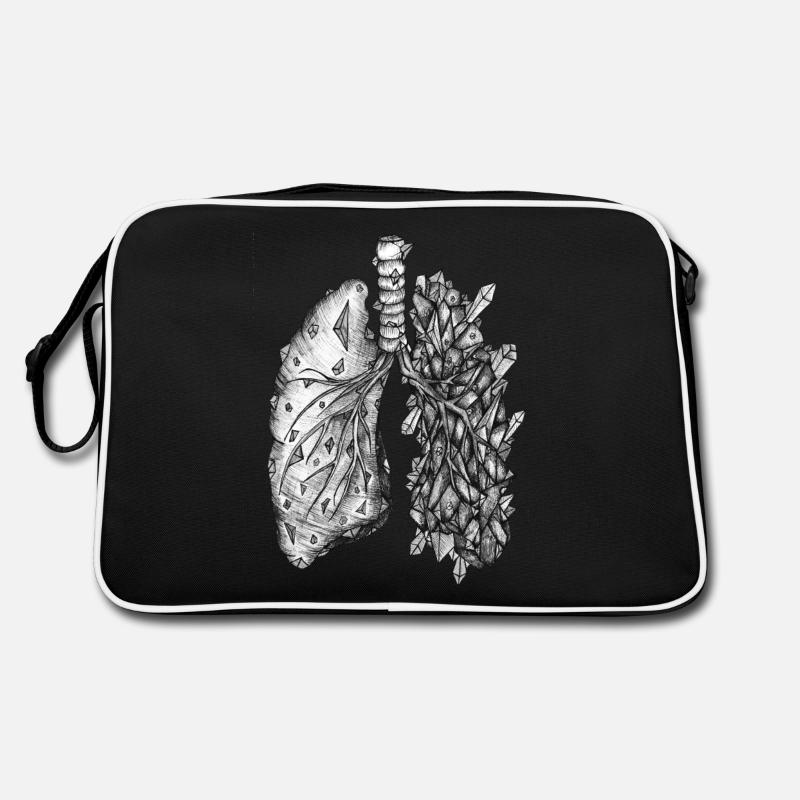 Poumon de Cristal Noir et Blanc - Sac Retro - noir/blanc