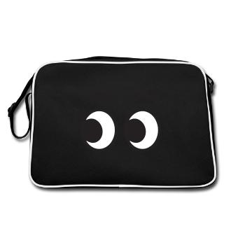 Eyes Funny Funny Gift Idea - Retro Bag - black/white - Back