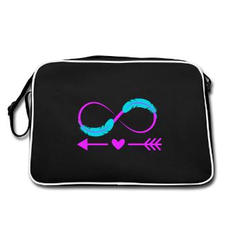 Signe de l’infini amour noeud et plume - Sac Retro - noir/blanc - Dos