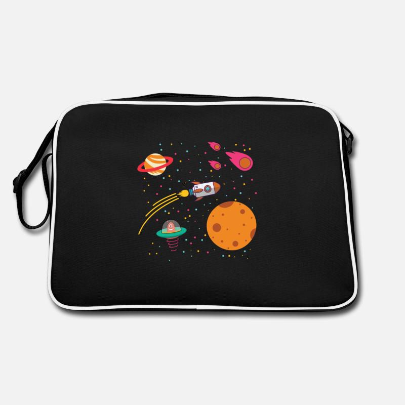 Étoiles de fusée spatiale Système solaire spatial Enfants Sac Retro